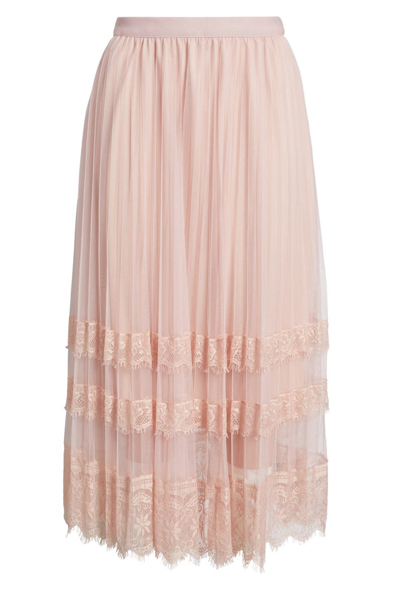 Tove Lace Tulle Skirt, Alternate, color, PINK