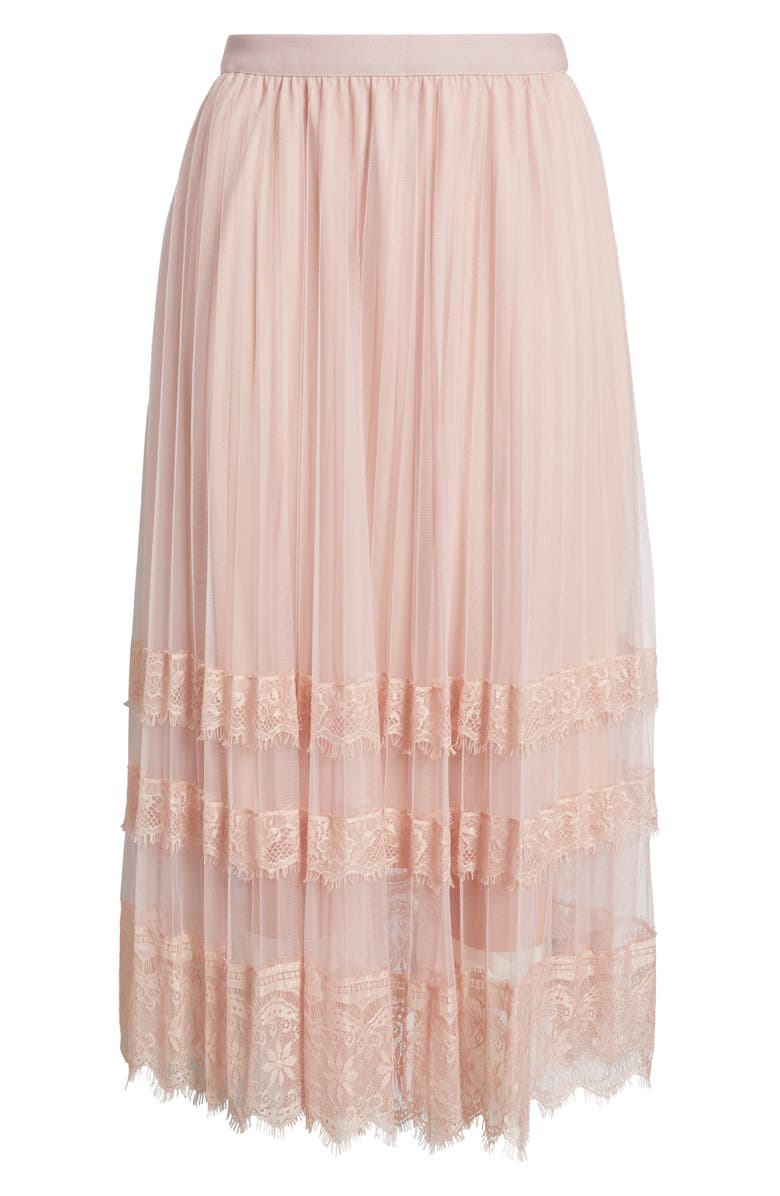 NIKKI LUND Tove Lace Tulle Skirt, Alternate, color, Pink