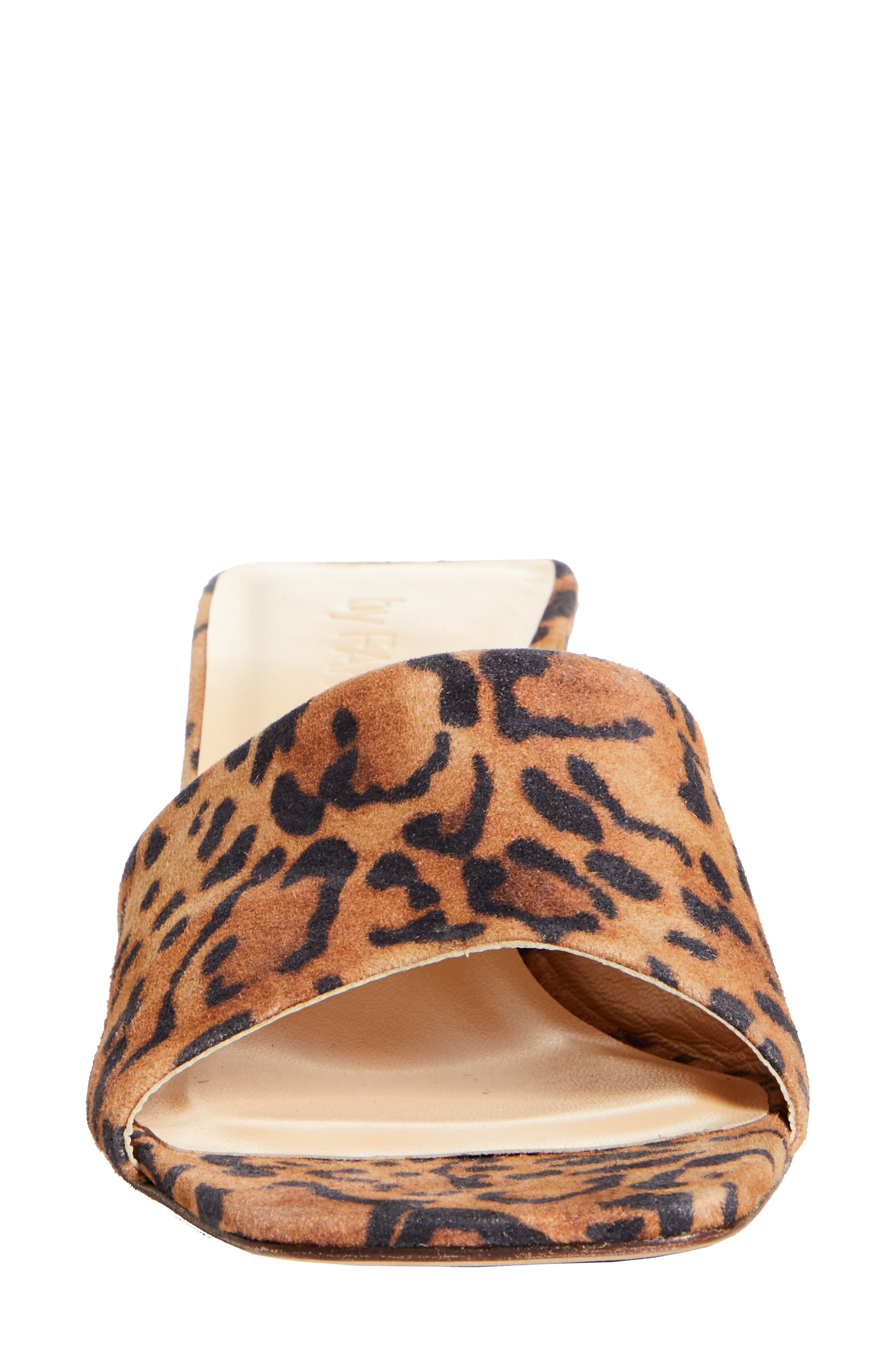 By Far Lily Leopard Print Slide Sandal, Alternate, color, 