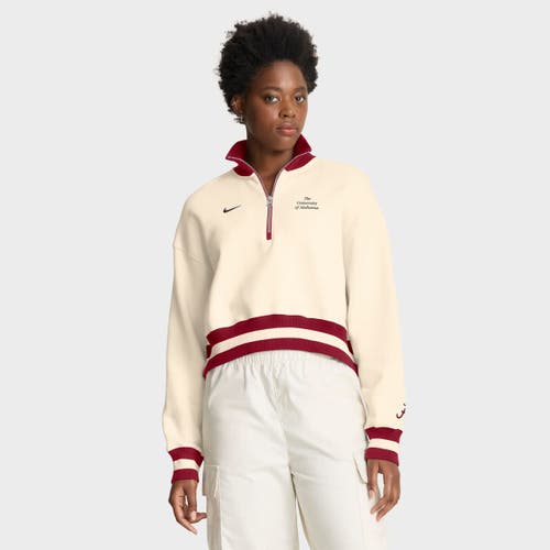 Nike Tan Alabama Crimson Tide Legacy Half-zip Sweatshirt In Red