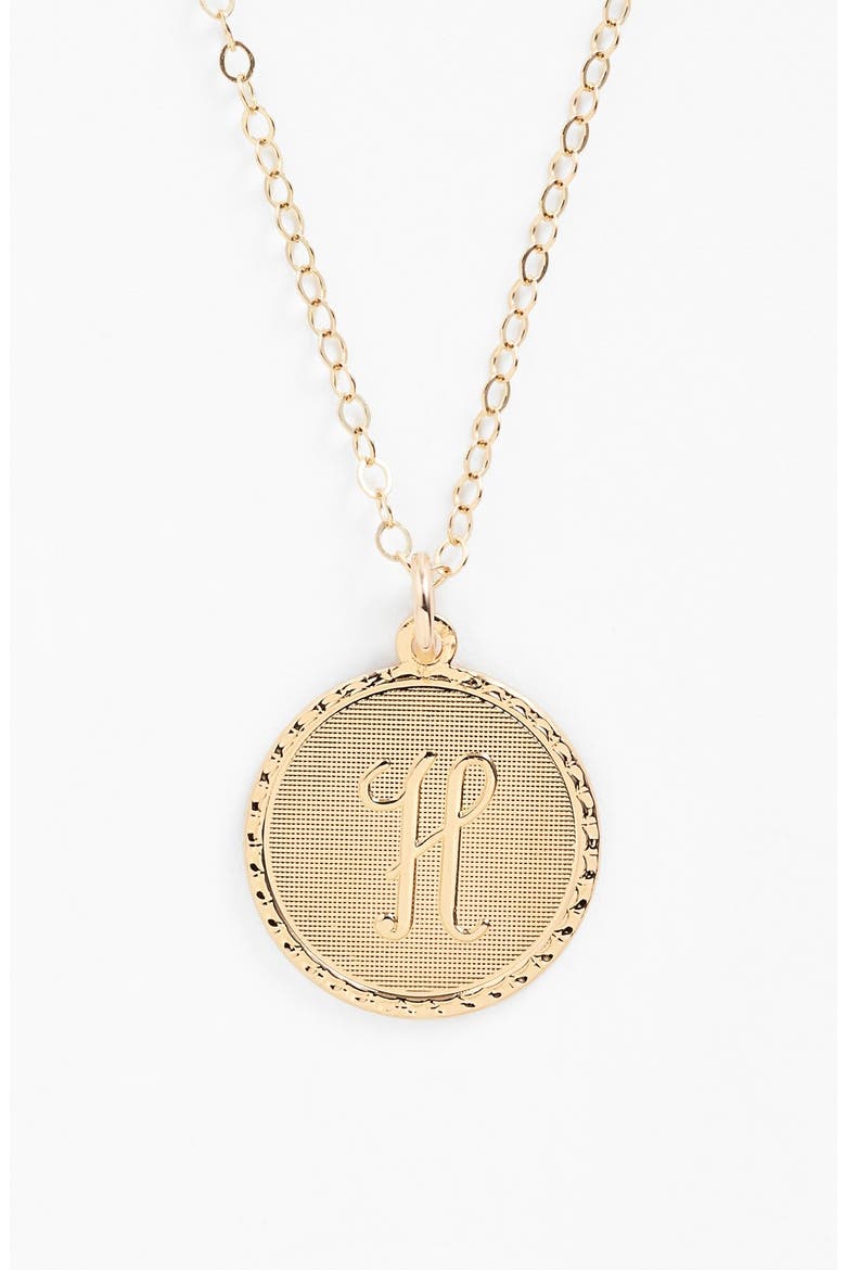 'Dalton' Initial Pendant Necklace, Main, color, GOLD - H