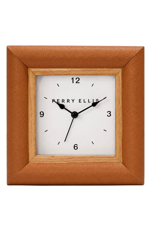 Faux Leather Frame Alarm Clock