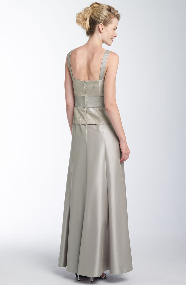 JS Collections Metallic Lace Brocade Gown & Bolero, Alternate, color, 