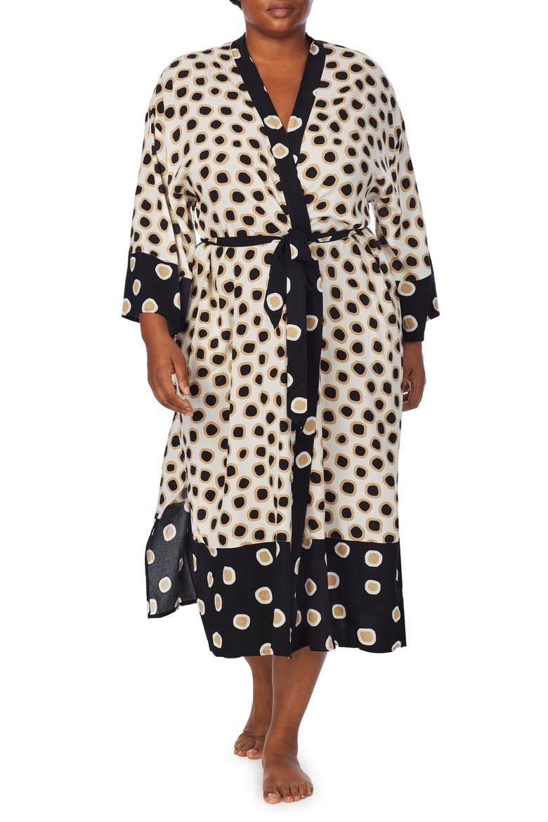Print Wrap Robe, Alternate, color, TAN PRINT