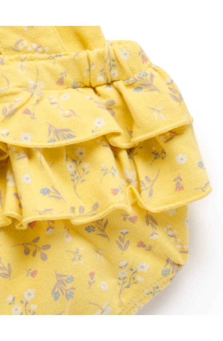 Purebaby Sunshine Ruffle Romper & Headband, Alternate, color, Sunshine Floral