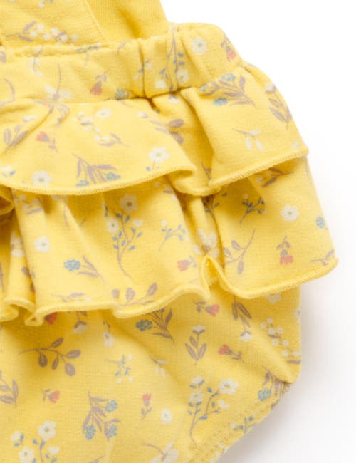 Purebaby Sunshine Ruffle Romper & Headband In Yellow