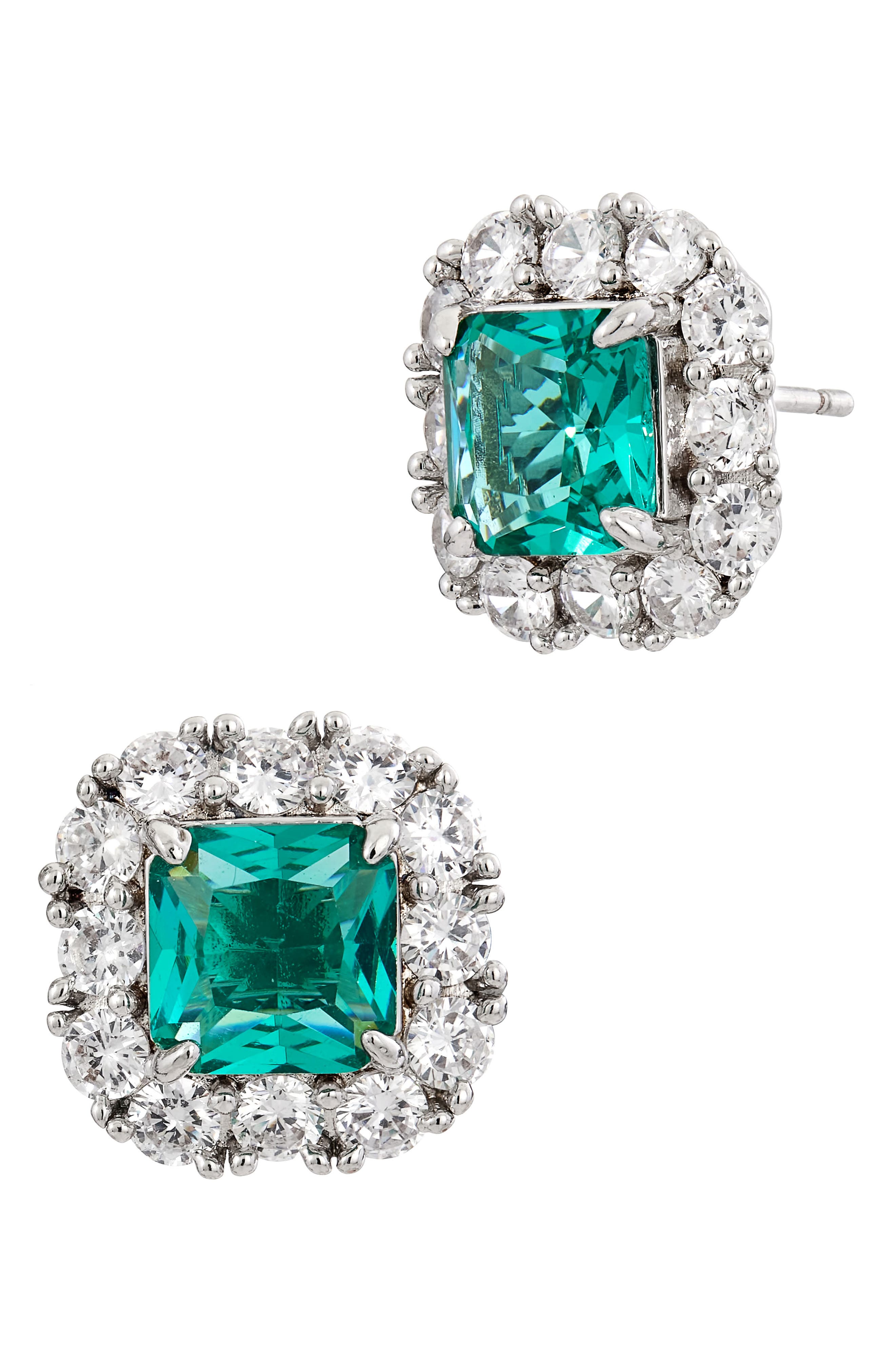 SAVVY CIE JEWELS Paraíba Cubic Zirconia Statement Stud Earrings