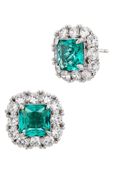 Paraíba Cubic Zirconia Statement Stud Earrings