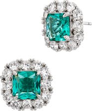 SAVVY CIE JEWELS Paraíba Cubic Zirconia Statement Stud Earrings