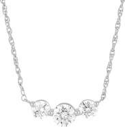 Frankie & Zoe 10K White Gold Round Lab Grown Diamond Trio Pendant Necklace