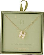 Leith Pavé Cubic Zirconia Initial Pendant Necklace