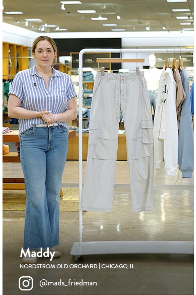 Drawstring Mid Rise Wide Leg Cargo Pants video