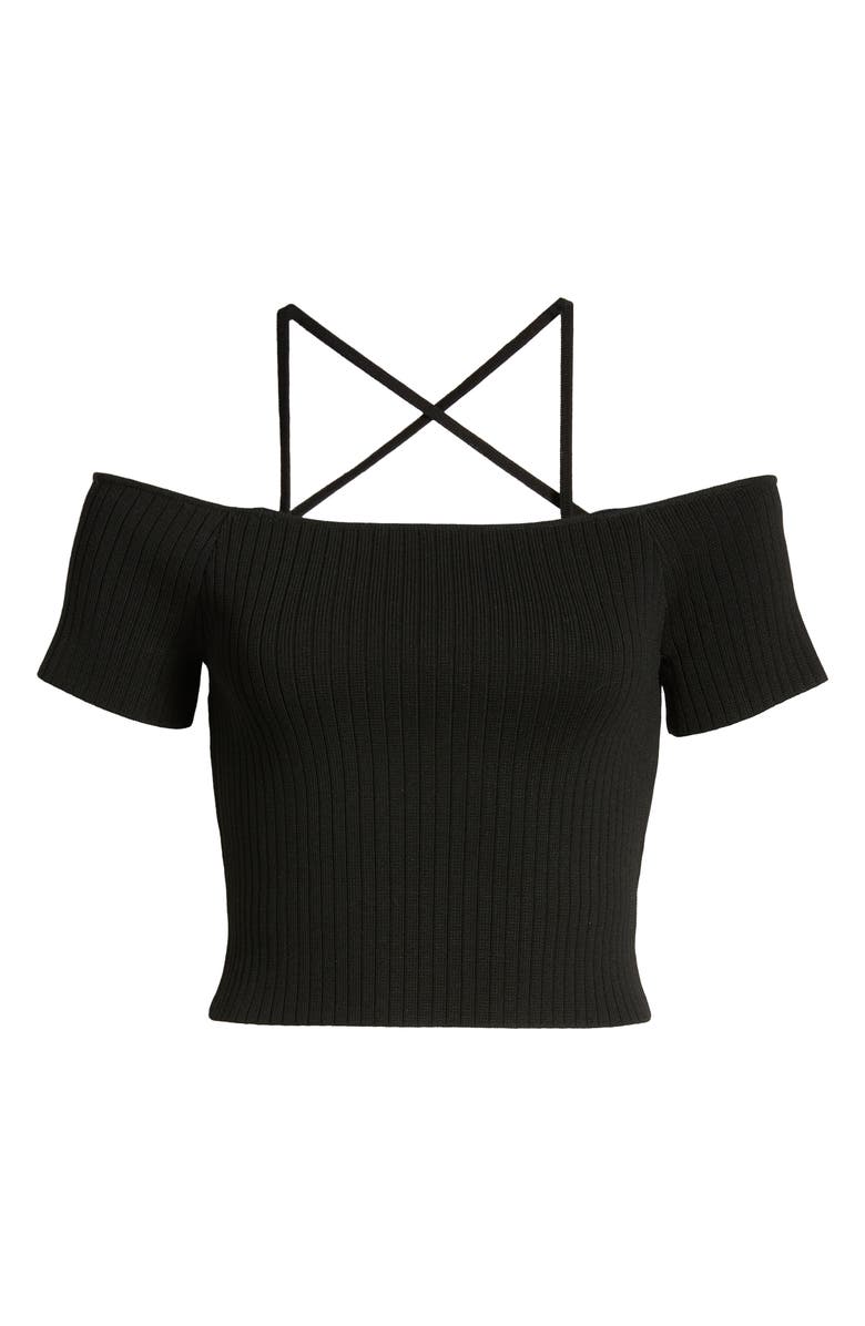 WAYF Deena Off the Shoulder Rib Knit Crop Top, Alternate, color, 