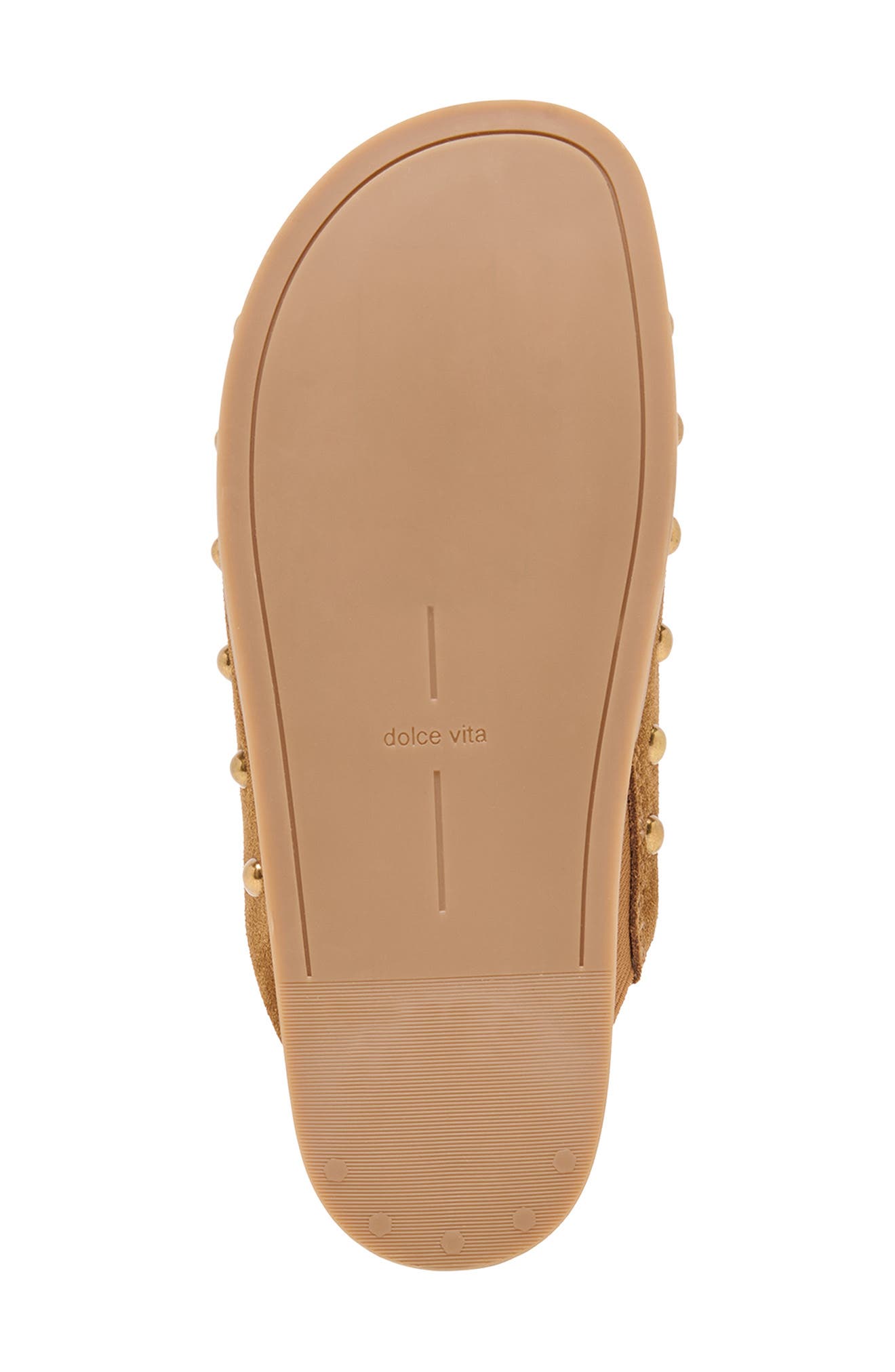 Joney Stud Flat Mule, Alternate, color, COGNAC SUEDE