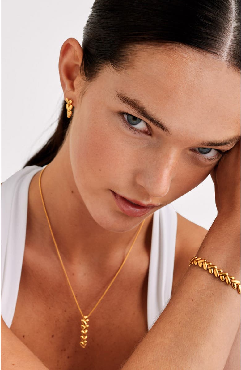 Katie Loxton Heart Link Bracelet, Alternate, color, Gold Coated