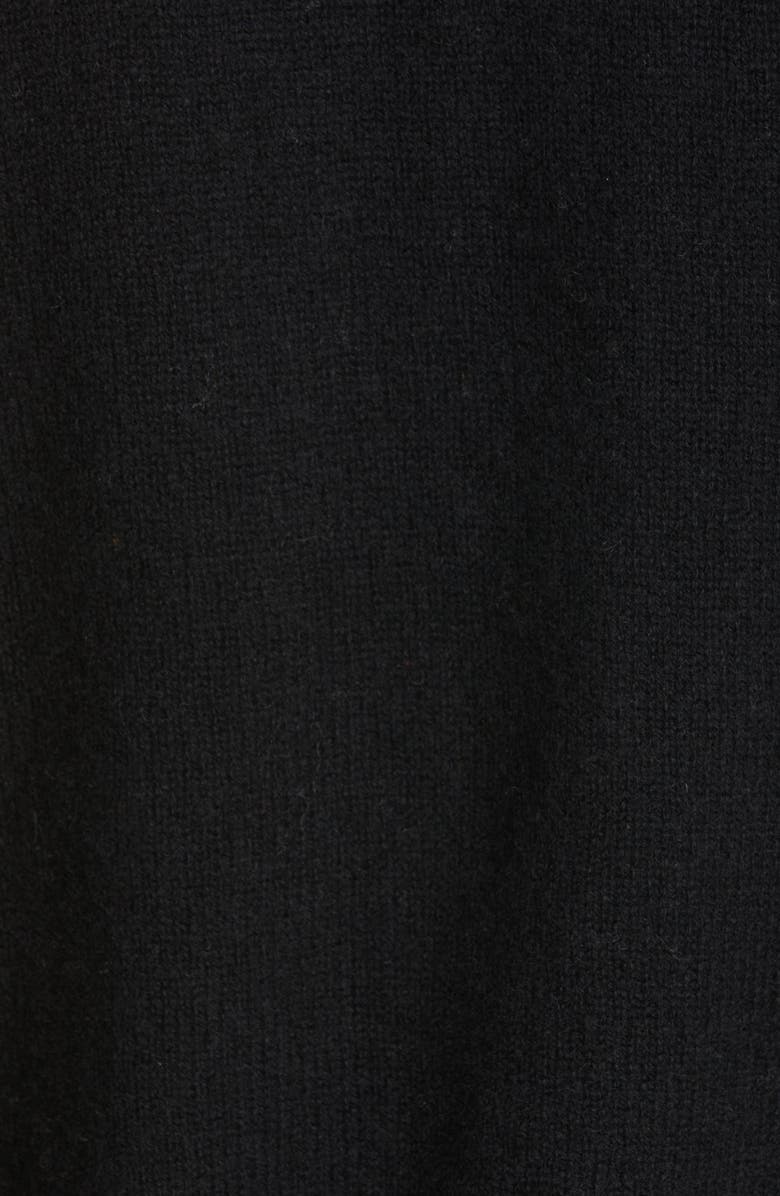 Khaite Jo Shrunken Stretch Cashmere Polo Sweater, Alternate, color, Black