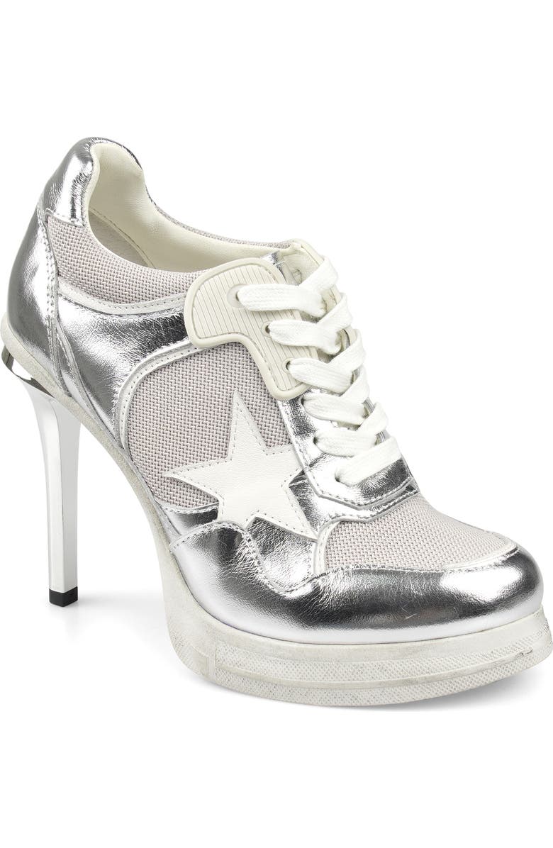 ZIGI Stiletto Platform Pump, Main, color, Silver Leather