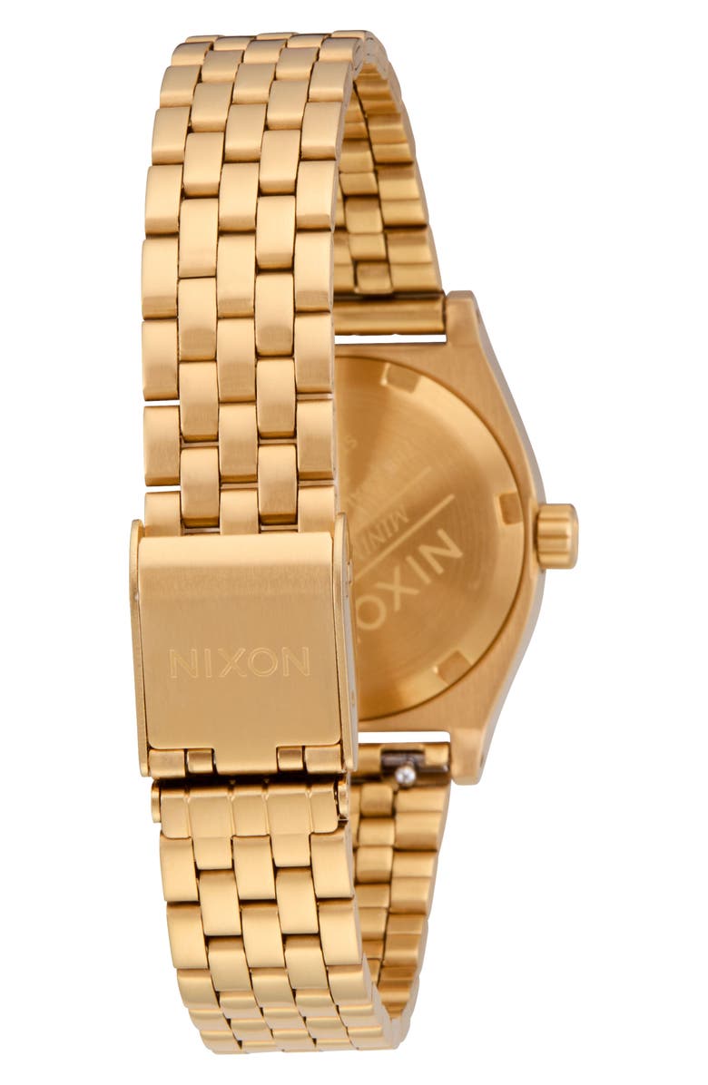 Nixon The Small Time Teller Bracelet Watch, 26mm, Alternate, color, Gold / Black