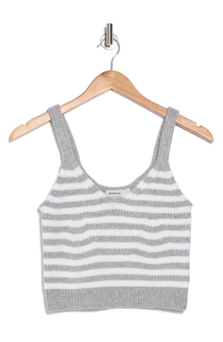 Simkhai Braylee Wool & Cashmere Crop Tank Sweater, Alternate, color, Heather Grey Multi