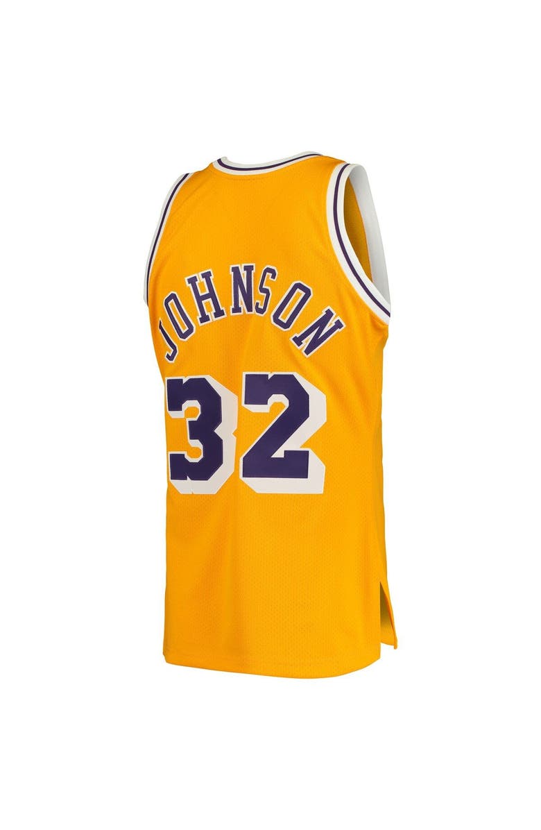 Mitchell & Ness Men's Mitchell & Ness Magic Johnson Gold Los Angeles Lakers 1984/85 Hardwood Classics Authentic Jersey, Alternate, color, Gold