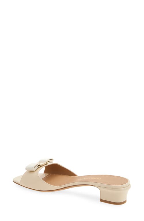 Ferragamo Vanilla Bow Slide Sandal In Neutral