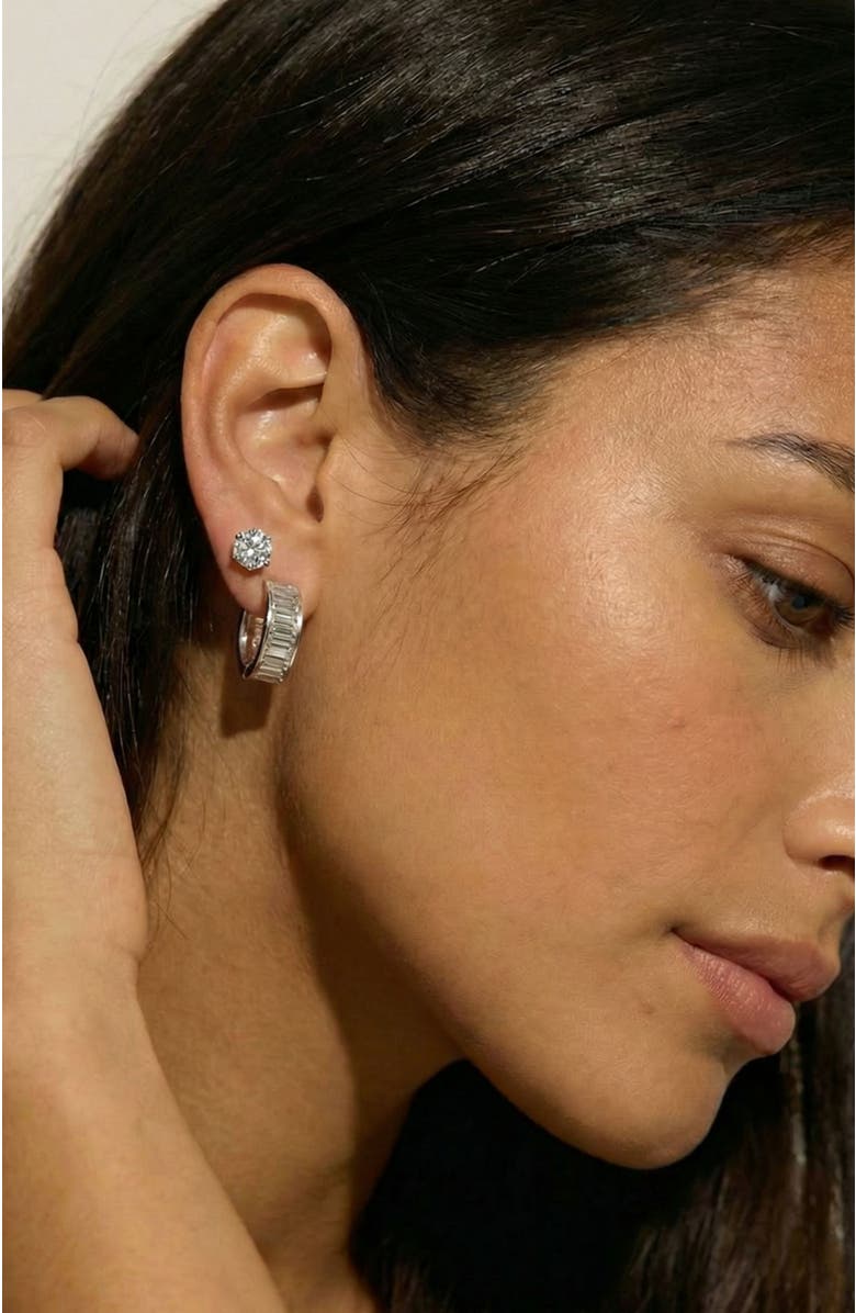 Stella & Dot Sparkle Stud Earrings, Alternate, color, Silver