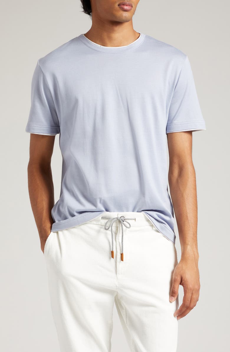 Eleventy Crewneck Giza Egyptian Cotton T-Shirt, Main, color, 