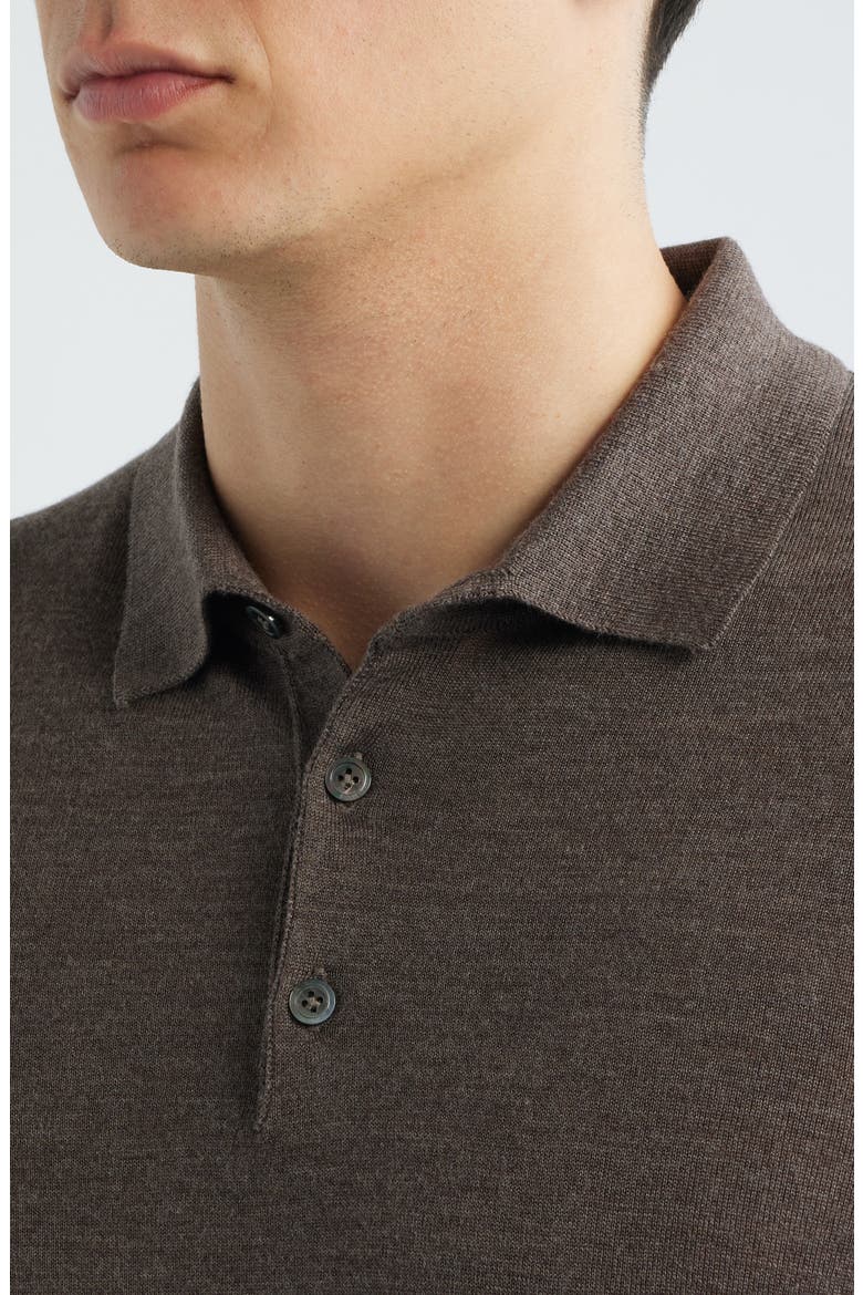 Long Sleeve Wool & Silk Polo Sweater, Alternate, color, TAUPE