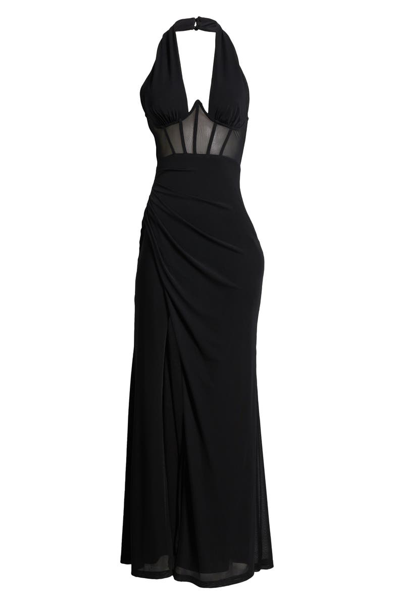 Lulus Never Ending Glamour Halter Gown, Alternate, color, 