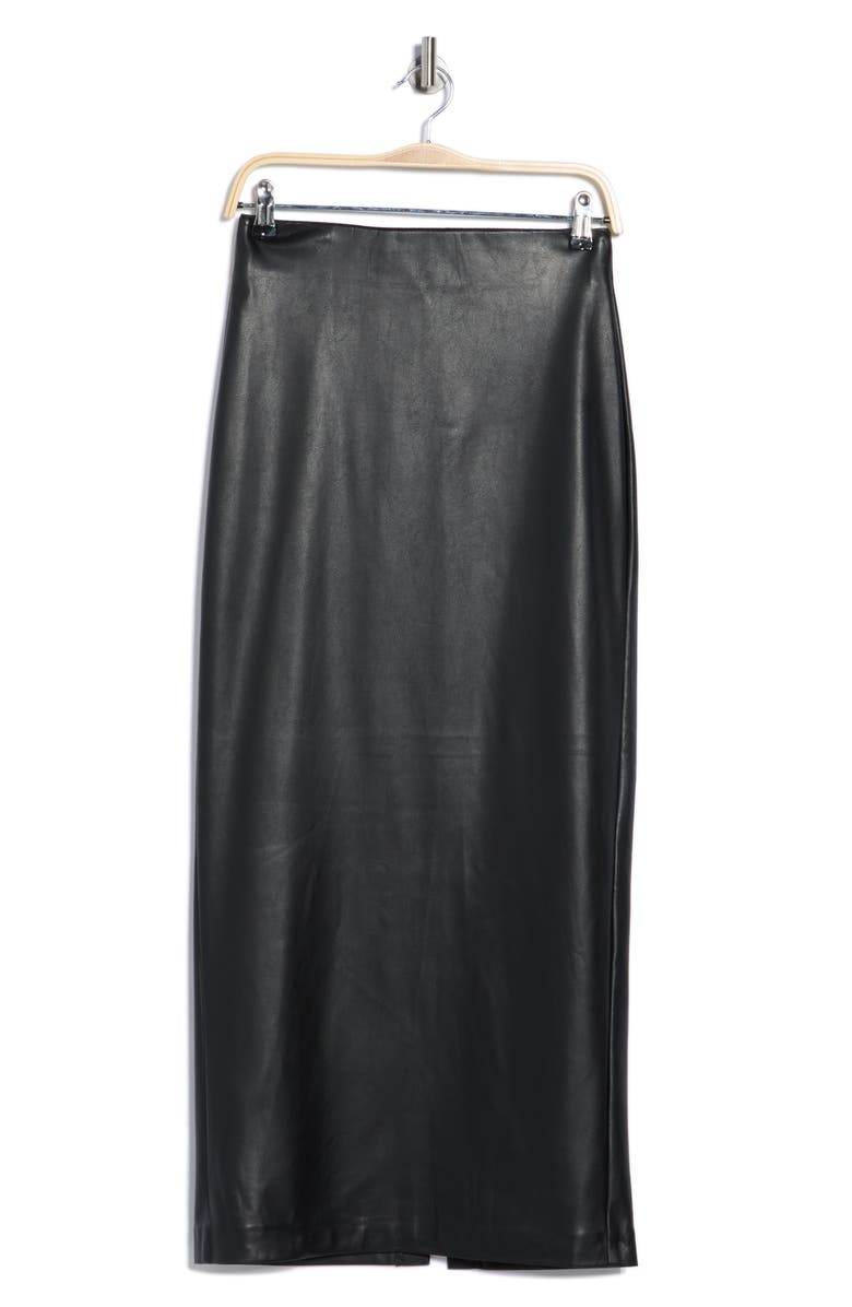 RDI Soft Touch Faux Leather Midi Skirt, Alternate, color, Black