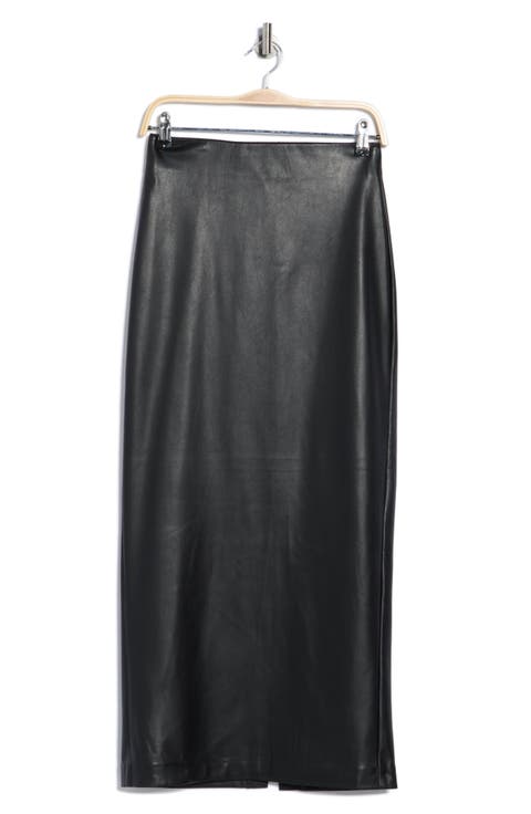 Soft Touch Faux Leather Midi Skirt