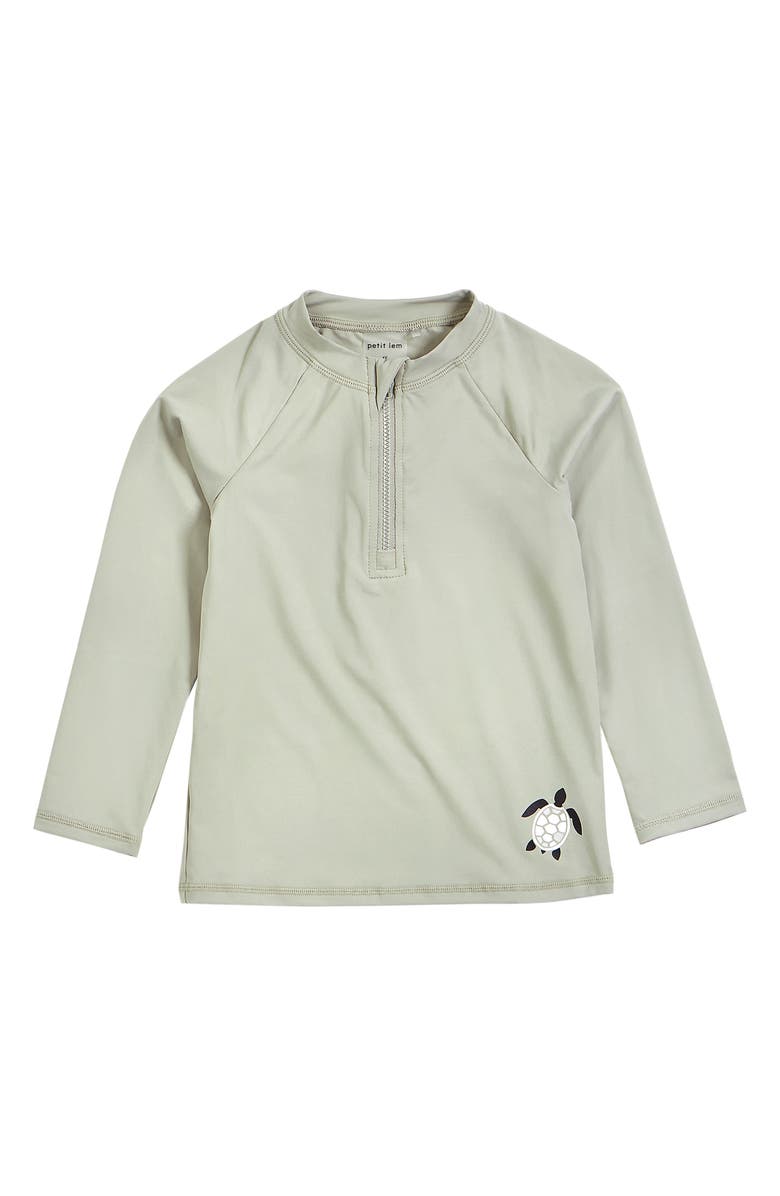 Petit Lem Kids' Long Sleeve Rashguard, Main, color, Green