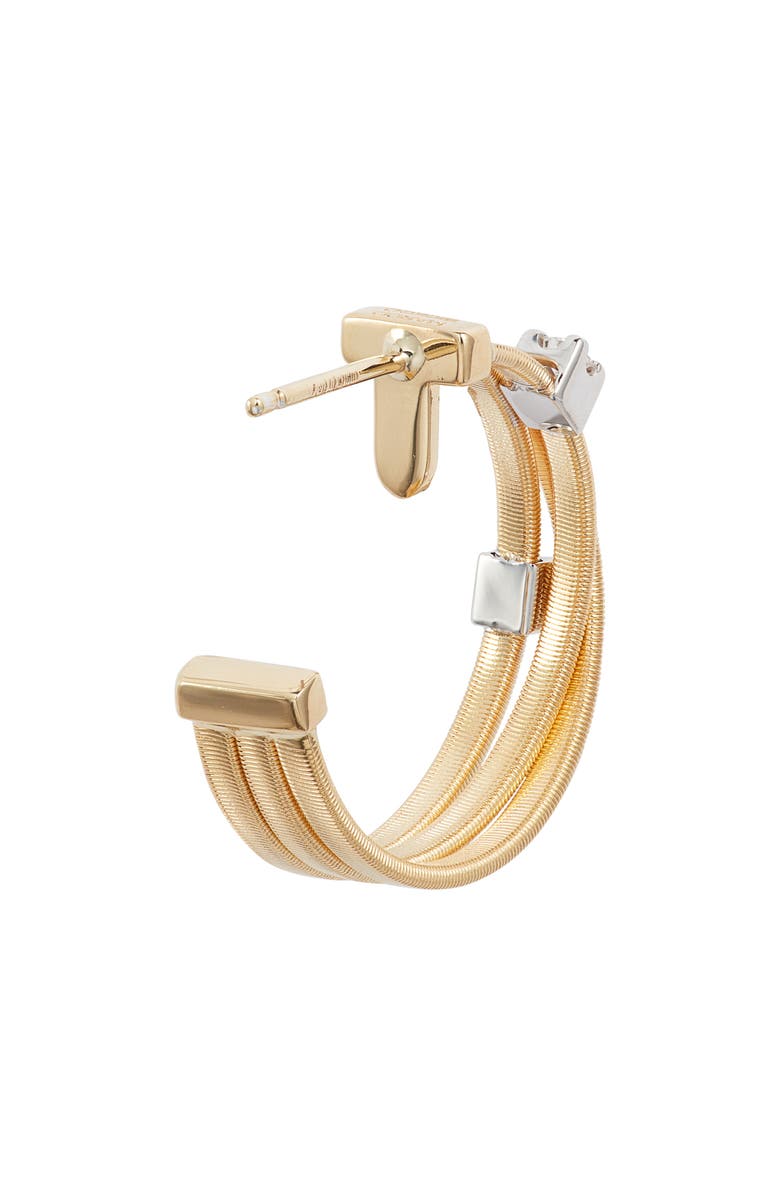 Marco Bicego Goa Coil & Diamond Triple Hoop Earrings, Alternate, color, Yellow/ White Gold