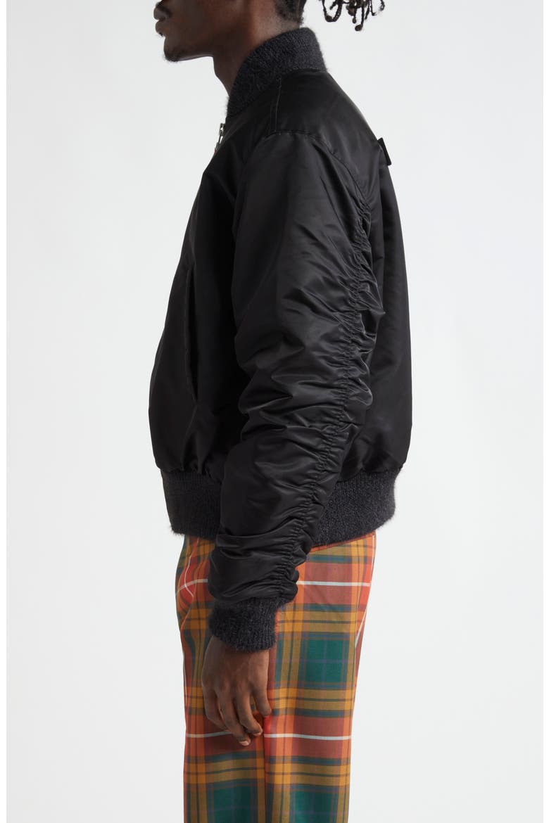 Nylon Bomber Jacket, Alternate, color, BLACK