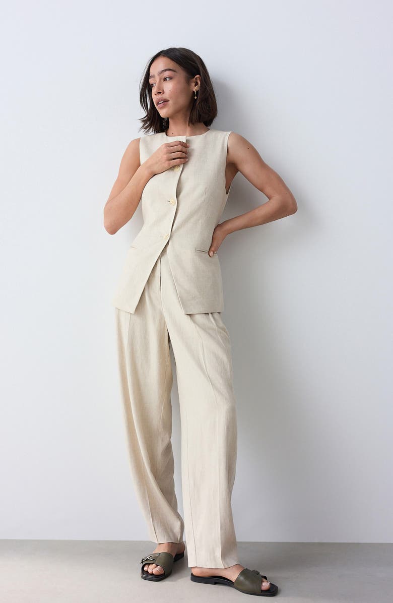 NEXT Tapered Wide Leg Pants, Alternate, color, Neutral