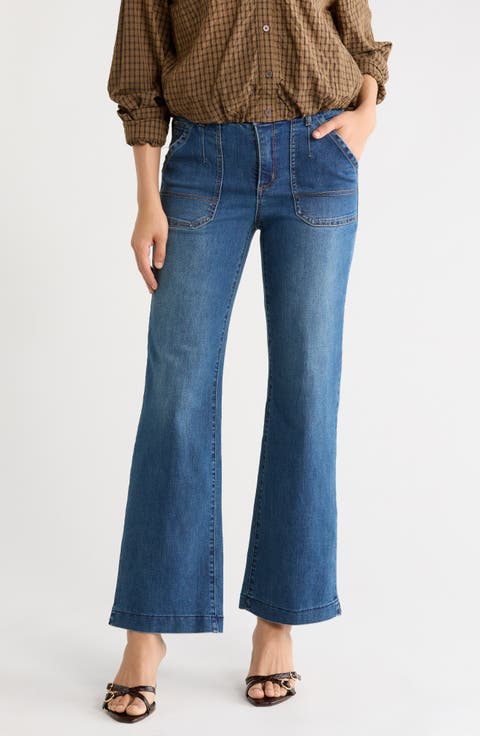 Porkchop Pocket Crop Wide Leg Jeans