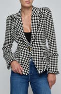 L'AGENCE Kaisley Fray Hem One-Button Blazer