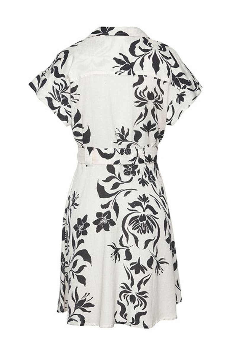 LASCANA Women's Floral Print Shirt Dress, Alternate, color, Beige & Black