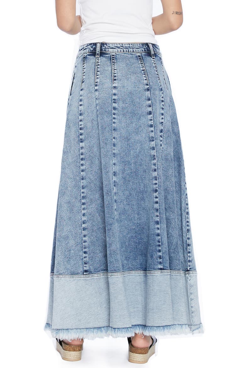 Let's Go Colorblock Denim Maxi Skirt, Alternate, color, PREP BLUE LIGHT