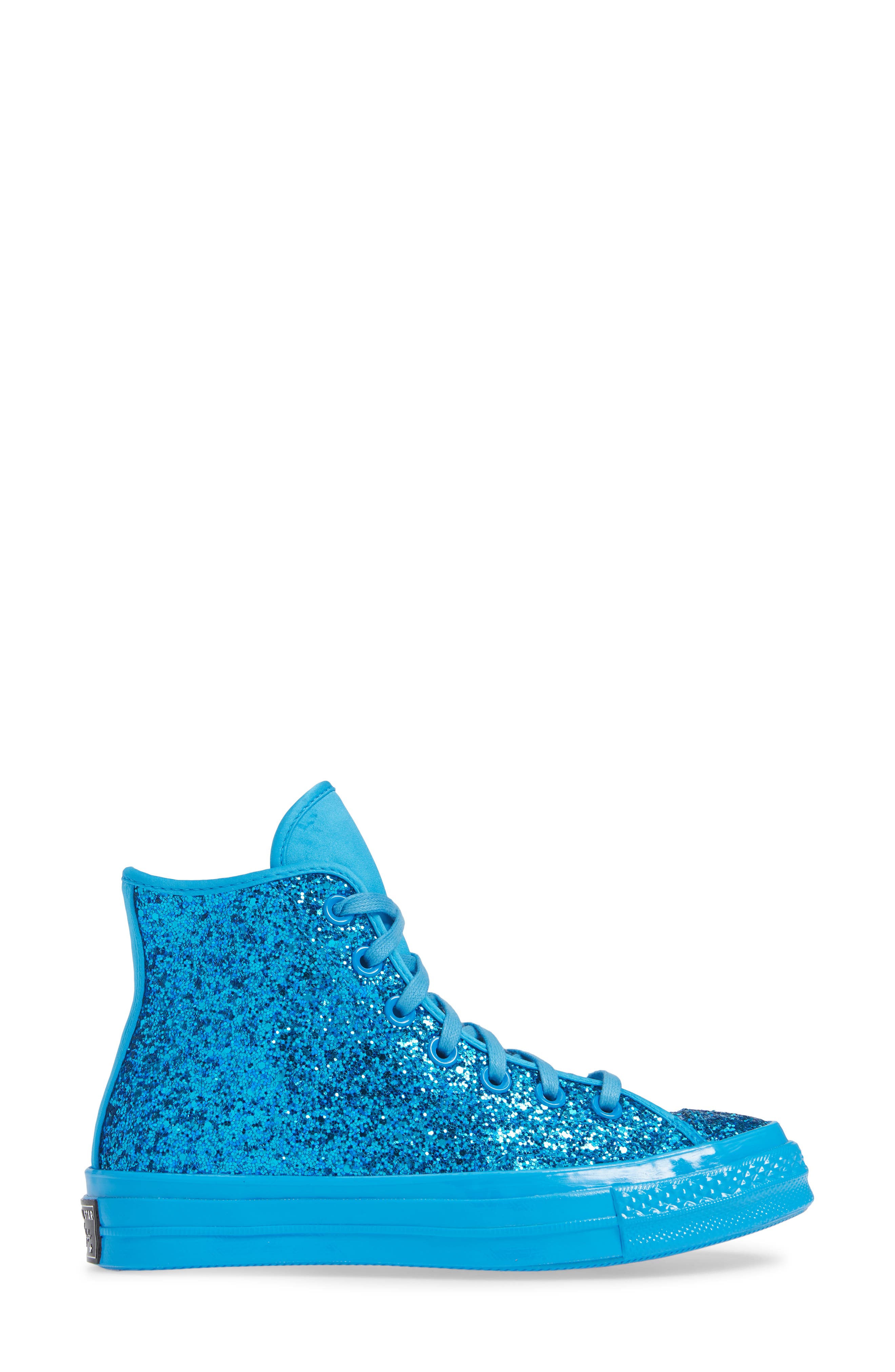 Chuck Taylor® All Star® Glitter High Top Sneaker, Alternate, color, BLUE HERO
