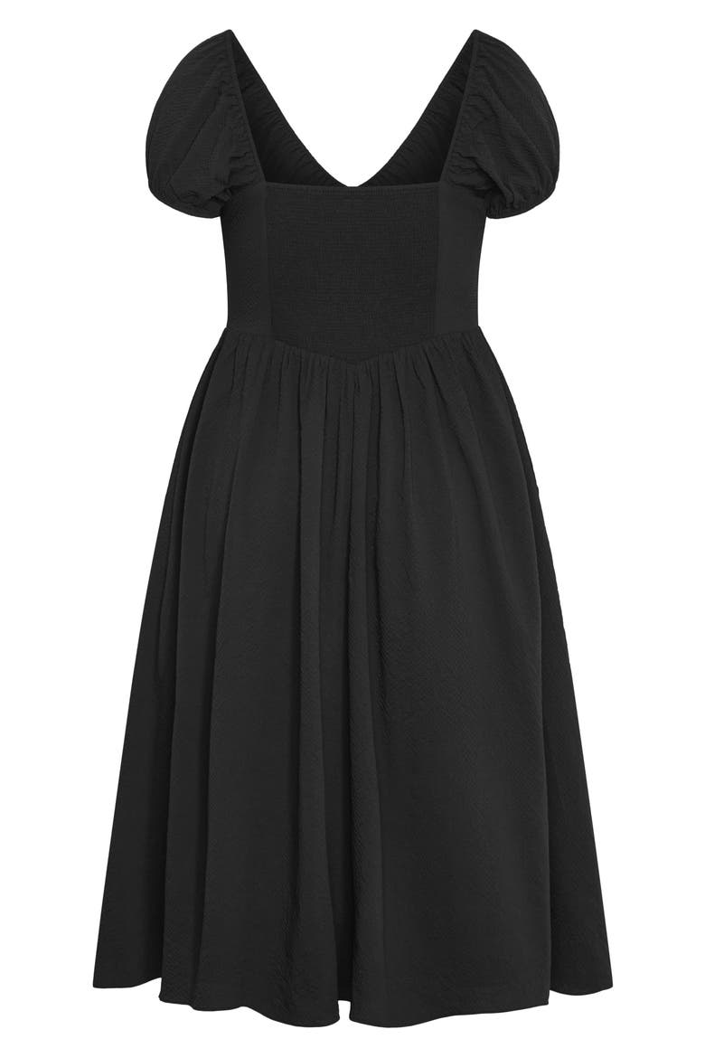 Shelby Midi Dress, Alternate, color, BLACK