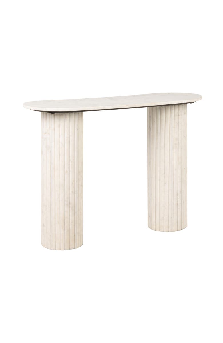 Olive Grove Console Table with Fluted Column Base, Main, color, White