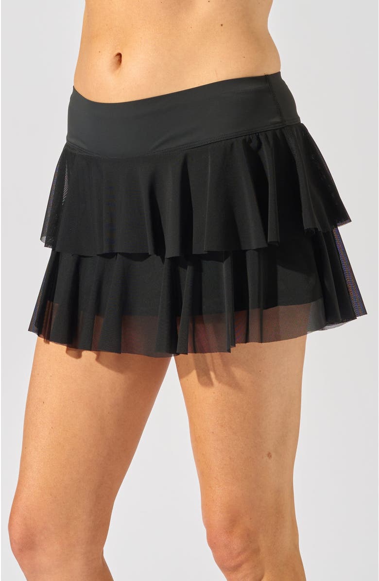 Bobbe Active Layer Cake Skirt, Main, color, Black