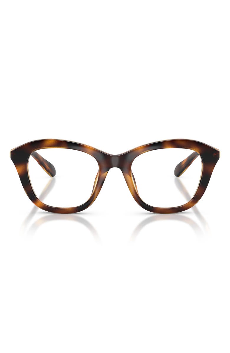 Swarovski 50mm Small Cat Eye Optical Glasses, Main, color, Havana / Demo Lens