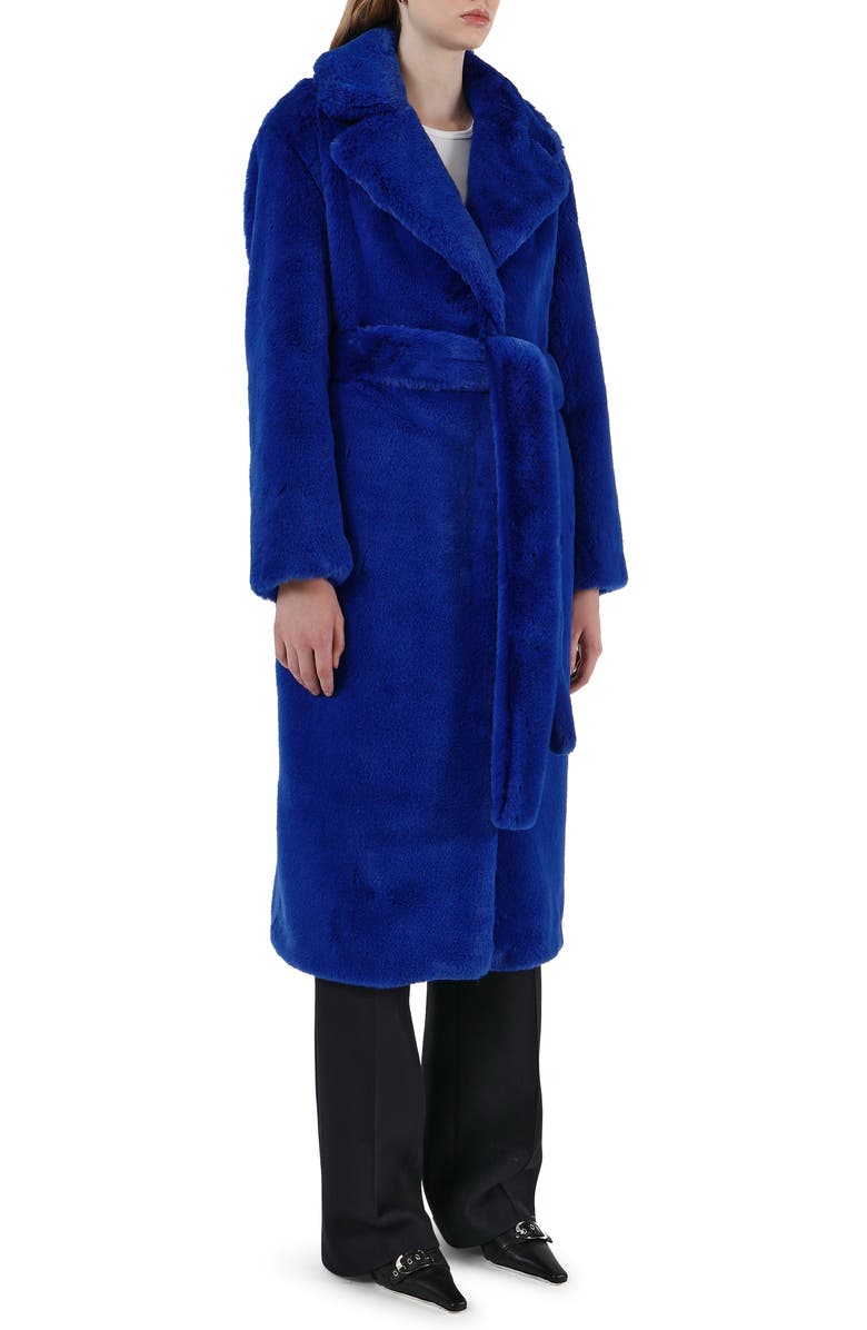 Apparis Mona Belted Faux Fur Coat, Alternate, color,