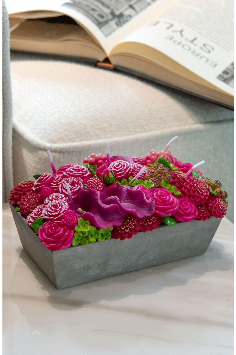 Floral Fusion Arrangement Candle, Alternate, color, Pink Floral