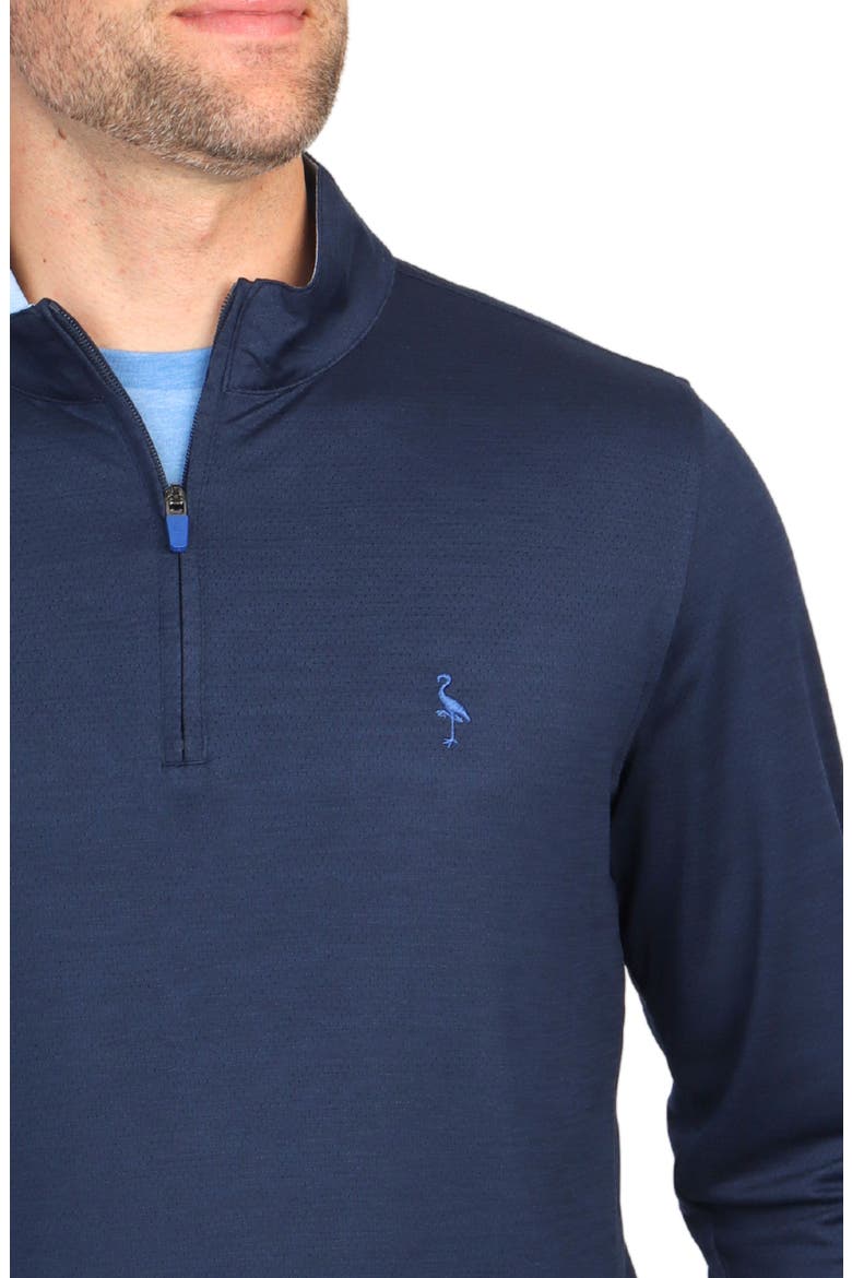 Mélange Mesh Performance Quarter Zip Pullover, Alternate, color, NAVY