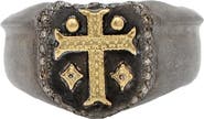 Armenta Men's Cross Shield Signet Ring