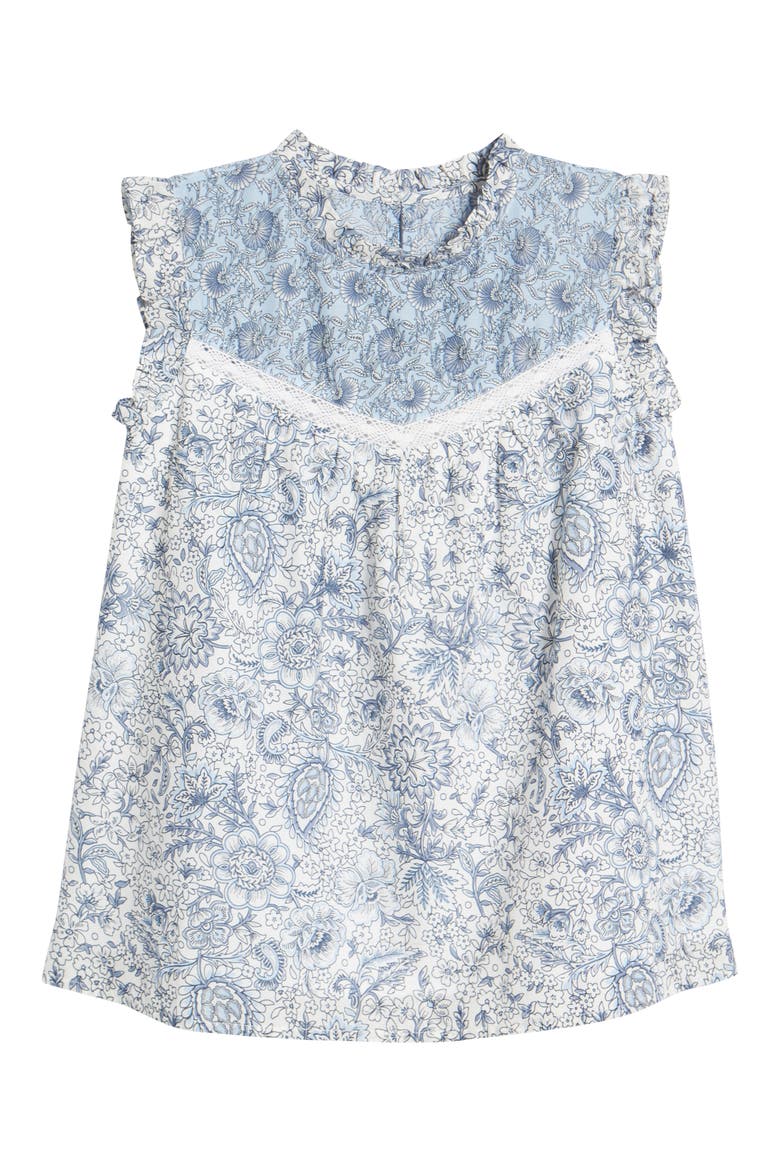 Tisbury Floral Cotton Voile Blouse, Alternate, color, SNOW WHITE VINEYARD FLORAL