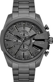 DIESEL® Mega Chief Gunmetal Chronograph Bracelet Watch, 48mm